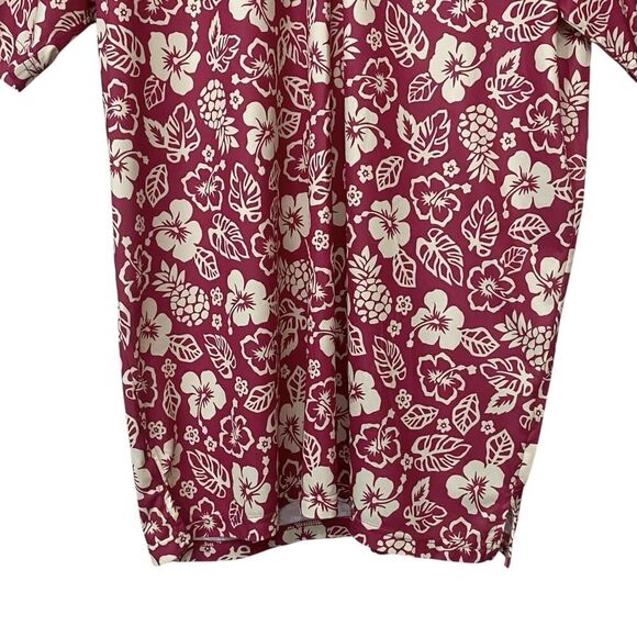 Tattoo Golf Mens 2XL Aloha ProCool Polo Shirt Floral Skull Burgundy/Pink Cream - Picture 4 of 12